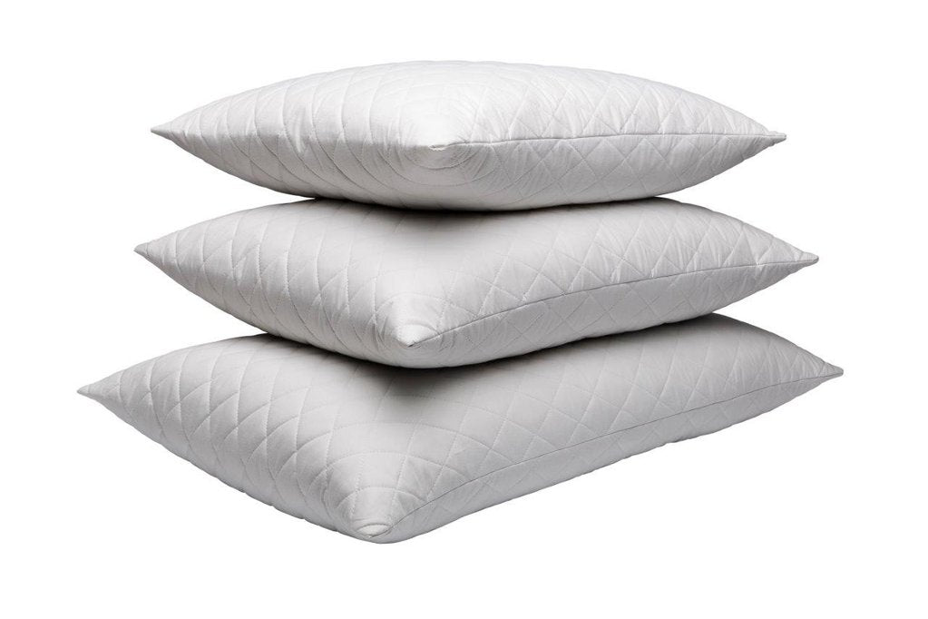 Quilted White Goose Feather Pillow