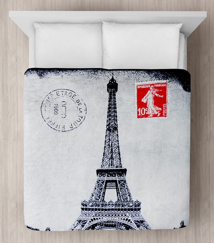 Lauren Taylor Micro Mink Blanket 78X94" (MP3) Eiffel Tower