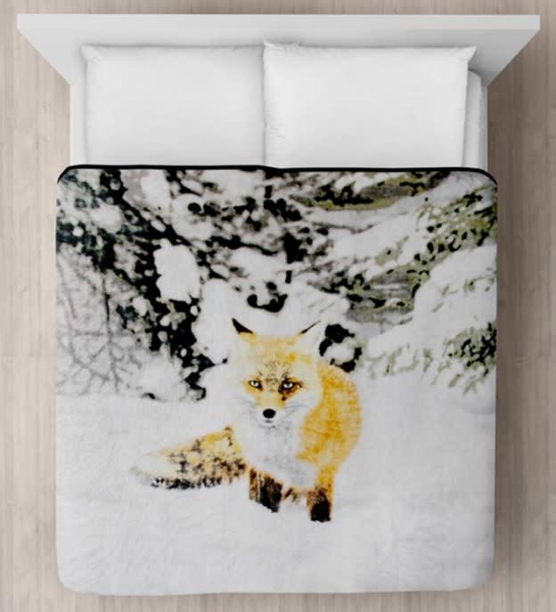Lauren Taylor Micro Mink Blanket 78X94" (MP3) Snow Fox